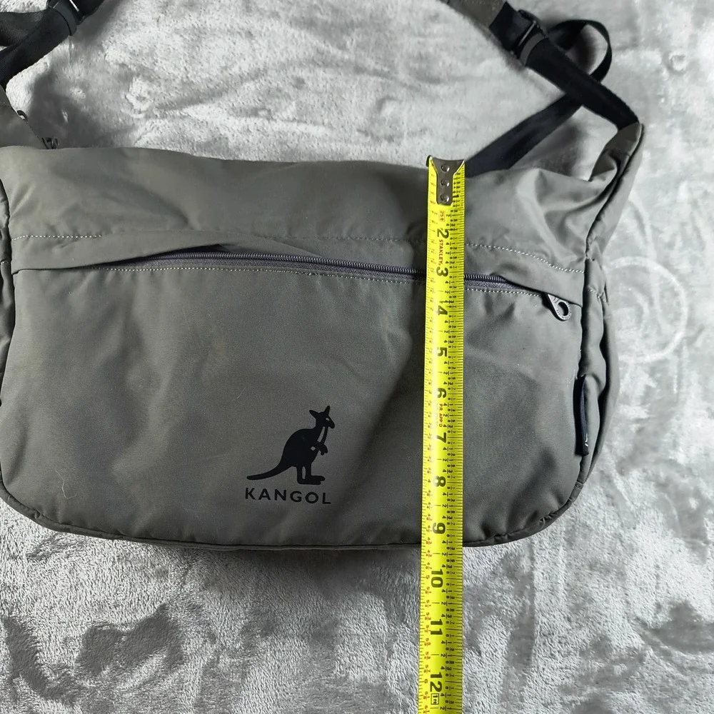 Kangol Messenger Bag Gray Travel Commuter Day Pack Backpack Kangaroo Crossbody
